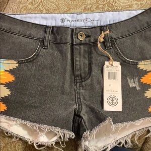 Size 27 Faded Black Tribal Shorts NWT